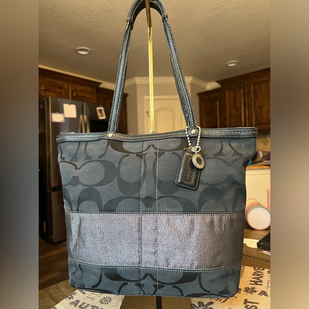 Coach Black Signature Tote Bag